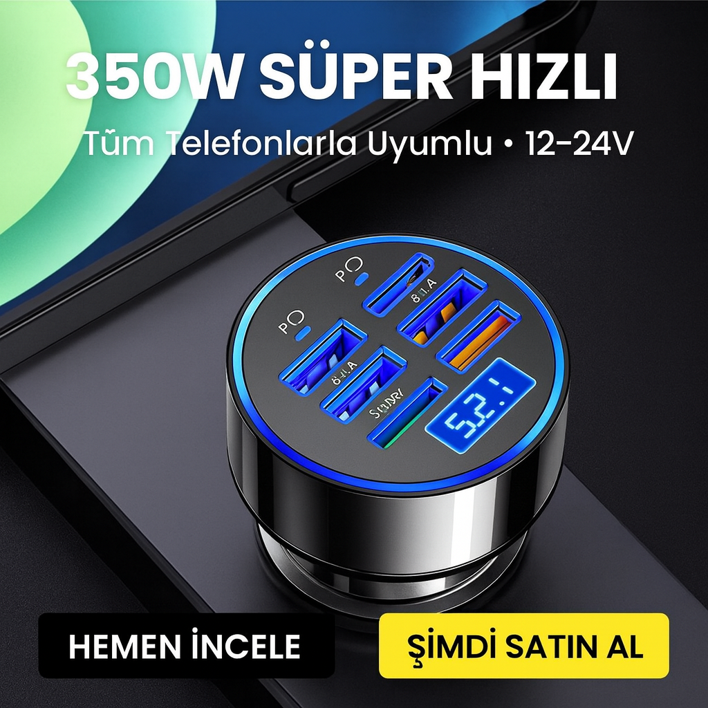 350W Akıllı Araç Şarj Cihazı