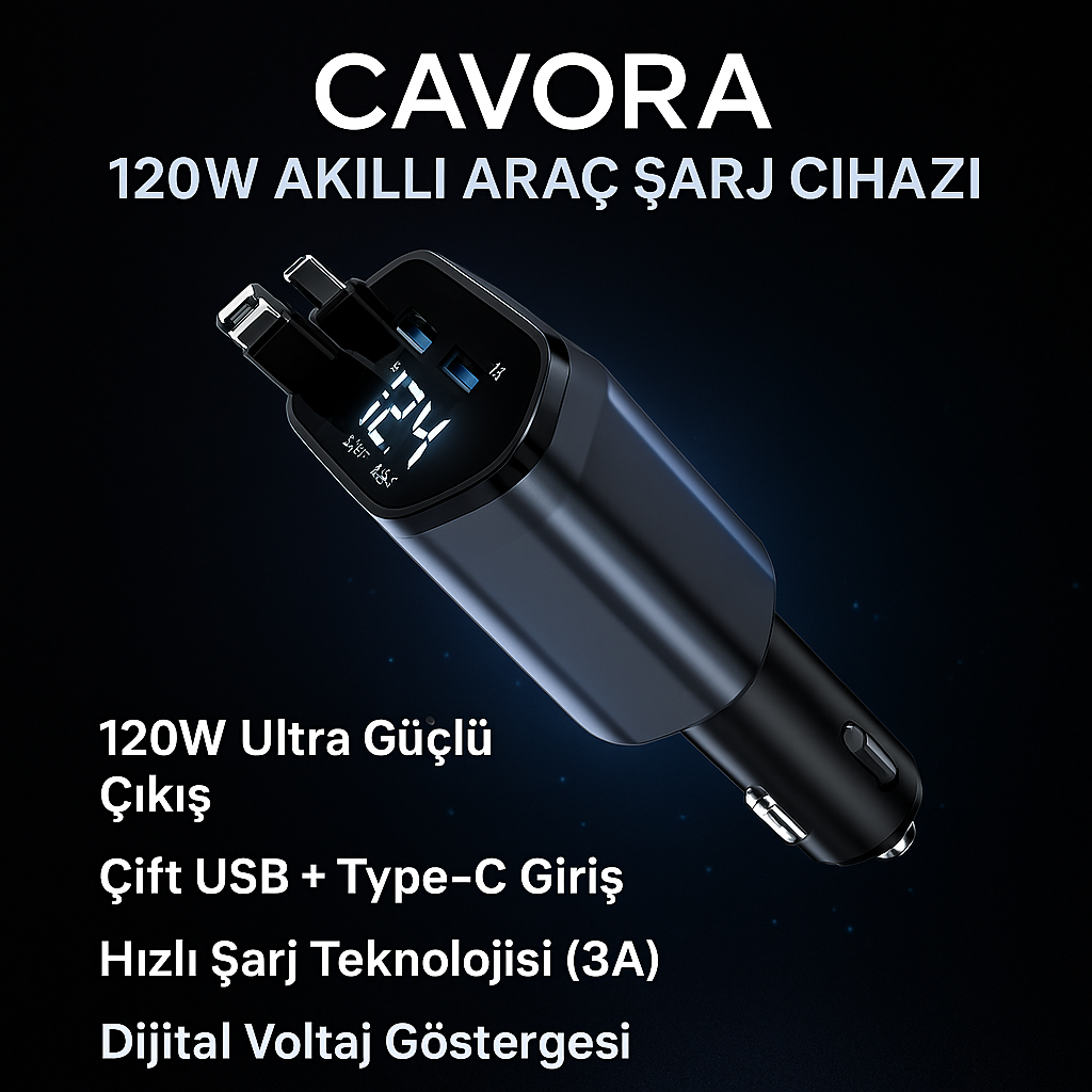120W Akıllı Araç Şarj Cihazı