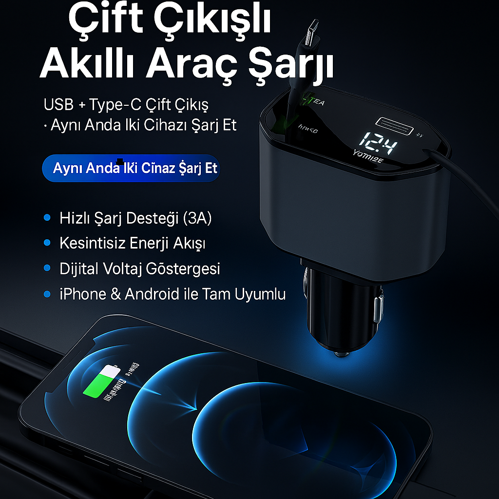 120W Akıllı Araç Şarj Cihazı