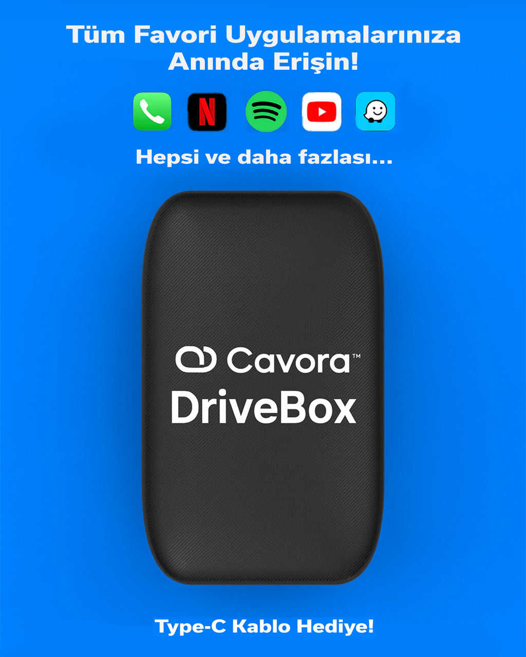 Cavora DriveBox™ 16GB - CarPlay&Android Auto Akıllı Kutu - YouTube&Netflix