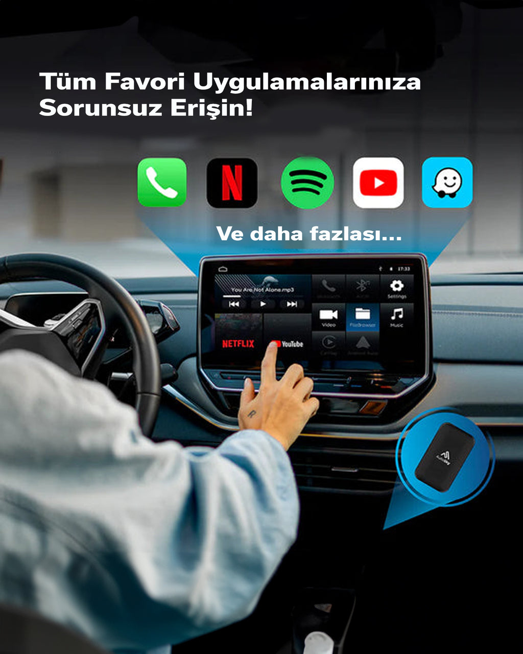Cavora DriveBox™ 16GB - CarPlay&Android Auto Akıllı Kutu - YouTube&Netflix